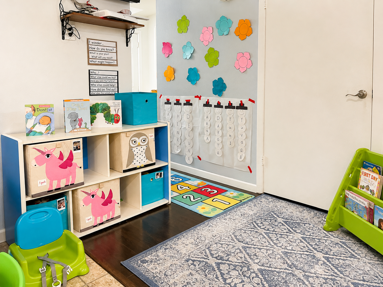 CPreschool learning corner with books and activities